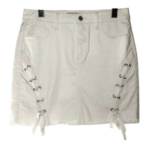 Guess White Denim Tie Lace Up Sides Size S